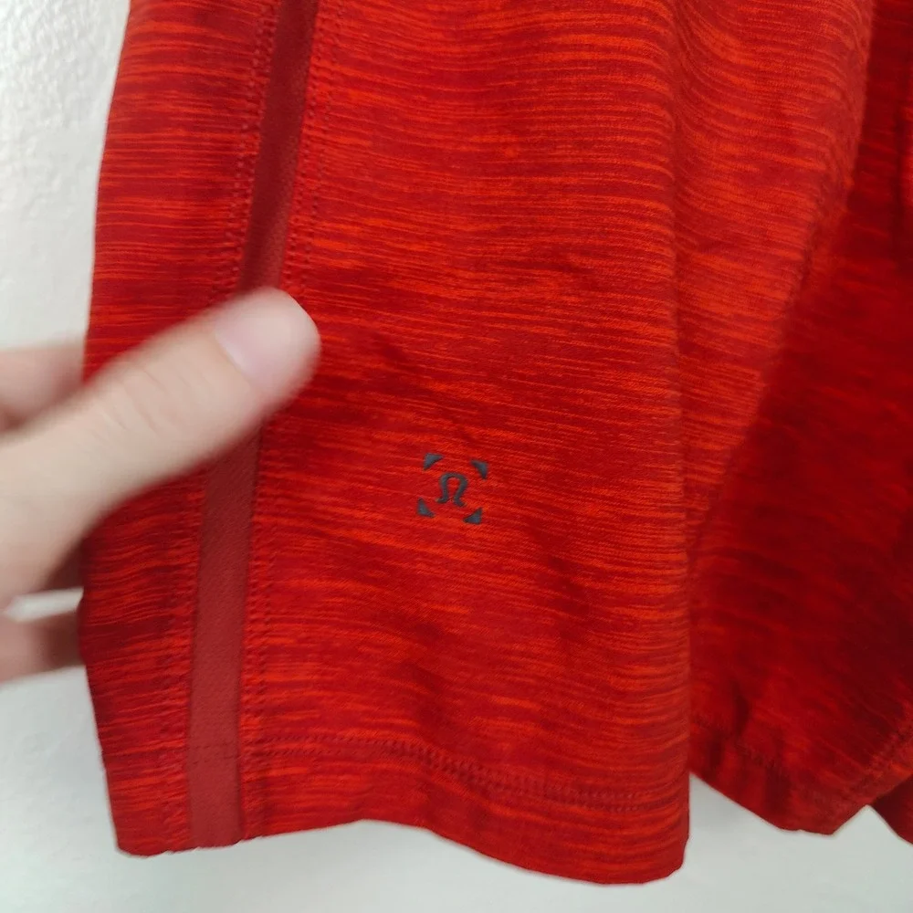 Lululemon Pace Breaker Short Linerless XS Heather Allover Solar Orange Magma Red